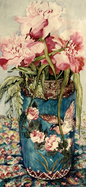 Peonies in a Cloisonne Vase from Joan  Thewsey