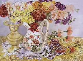 Chrysanthemums in a Chinese Jug (w/c) 