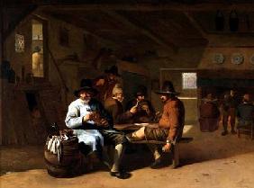 A Tavern Interior with cardplayers