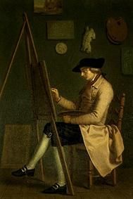 Self-portrait at the easel. from Joh. Heinrich Wilhelm Tischbein