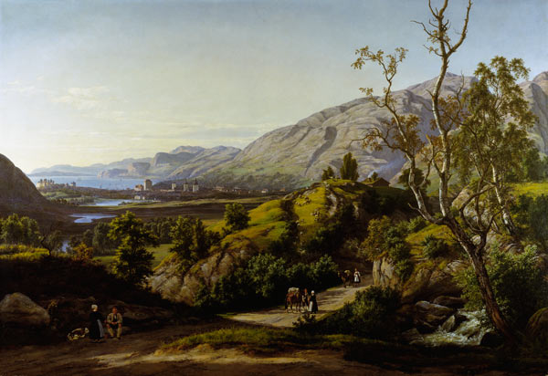 View of the city of mountains in Norway from Johan Christian Clausen Dahl