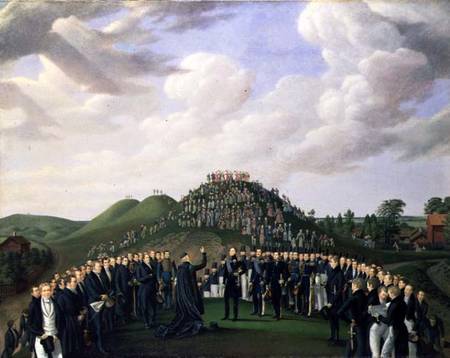 King Carl XIV Johan (1763-1844) of Sweden Visiting the Mounds at Old Uppsala in 1834 from Johan Way