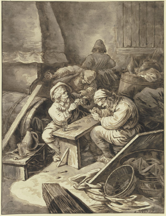 Kartenspielende Bauern in einer Schenke from Johann Albrecht Dietzsch
