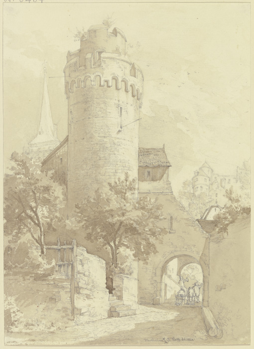 Roter Turm mit Faultor in Wertheim, links der Turm der Stiftskirche St. Marien, rechts im Hintergrun from Johann Friedrich Hoff