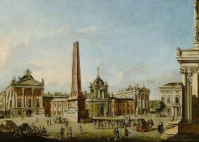 View of the Old Market and the Front Gate of the Schloss Sanssouci