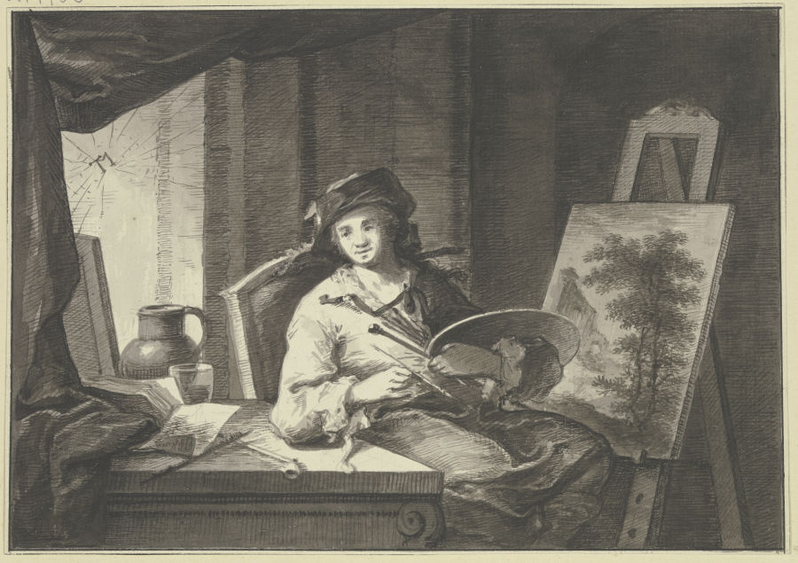Ein Maler in seinem Atelier from Johann Georg Trautmann