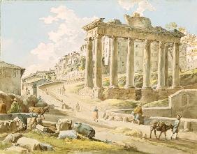 The forum Romanum for the saturn temple