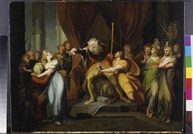 König Lear verstößt seine Tochter Cordelia from Johann Heinrich Füssli