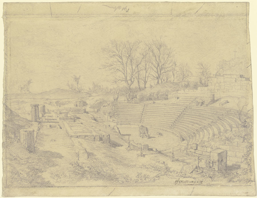 Amphi theatre in Pompeii from Johann Heinrich Hasselhorst