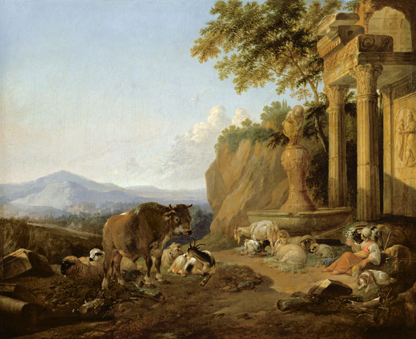 Landscape with a ruin from Johann Heinrich Roos