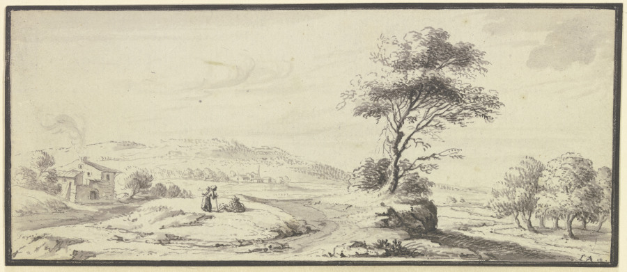 Weite Landschaft mit Bäumen from Johann Ludwig Aberli