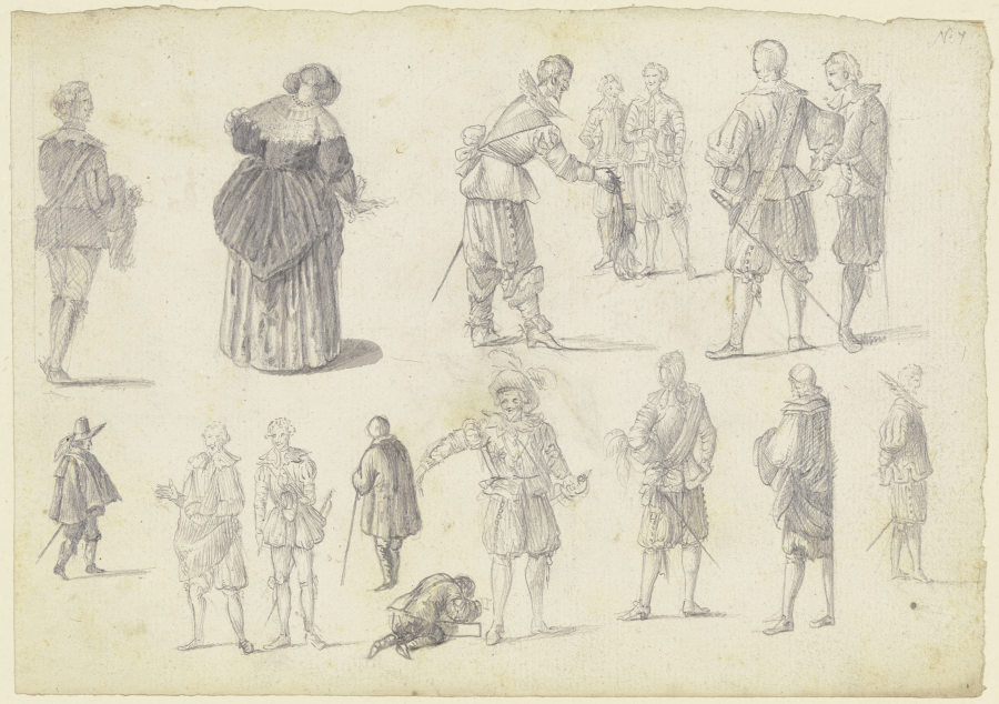 16 figure studies from Johann Ludwig Ernst Morgenstern