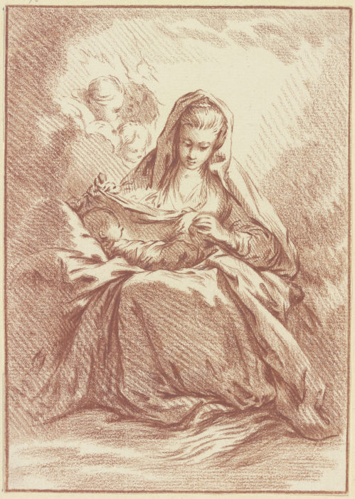 Madonna mit dem Kind auf dem Schoß und drei Engelsköpfchen from Johann Ludwig Ernst Morgenstern