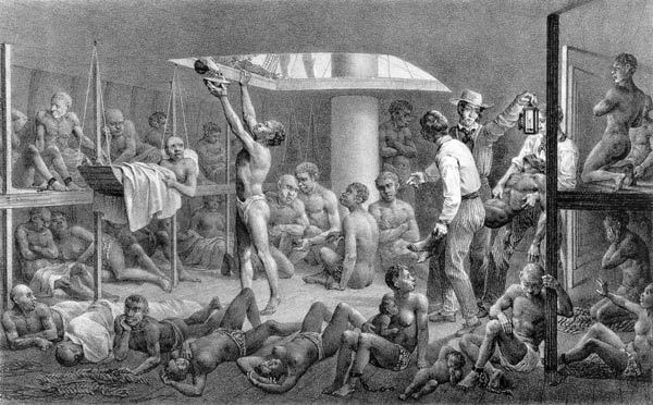 Negroes in the Bilge, engraved by Deroi, pub. by Engelmann, c.1835 (litho) from Johann Moritz Rugendas