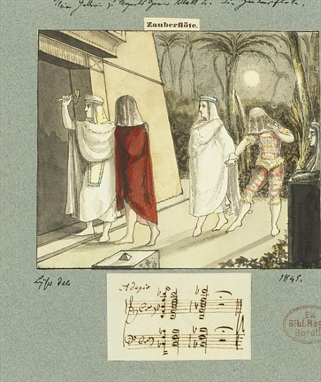 Illustration for Mozart''s ''The Magic Flute'' from Johann Peter Lyser