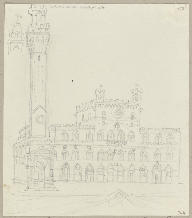 Ansicht des Palazzo Pubblico in Siena from Johann Ramboux