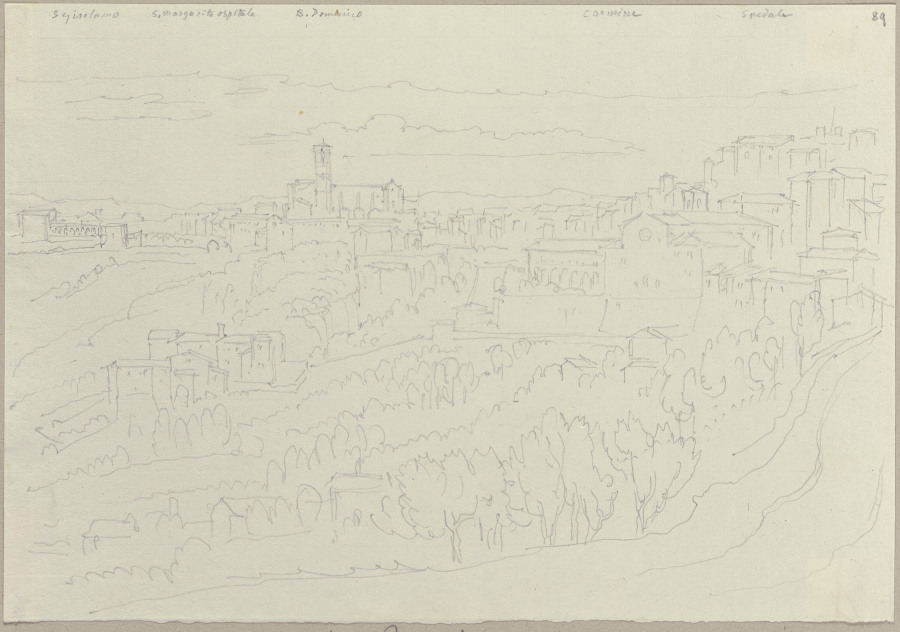 View on Perugia from Johann Ramboux