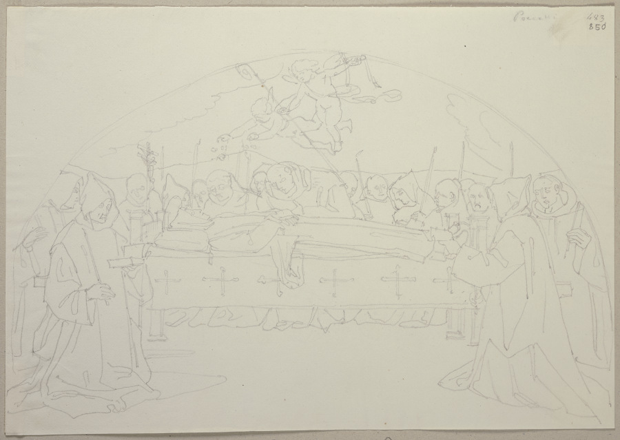 Der Tod des Heiligen Bruno, nach einem Fresko von Bernardino Poccetti in der Certosa di Pontignano i from Johann Ramboux