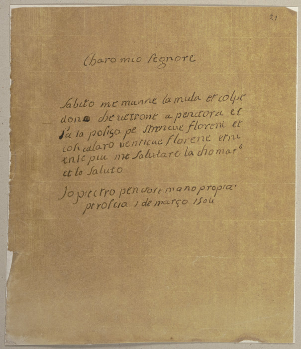 Die Nachschrift eines Briefes von Perugino from Johann Ramboux