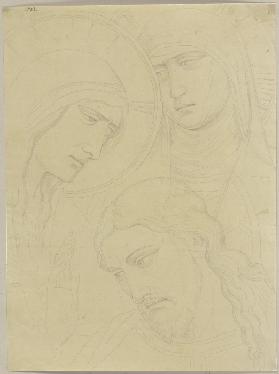 Eine Darstellung Jesu mit Maria und Magdalena aus einer Kapelle des Klosters San Francesco in Pisa