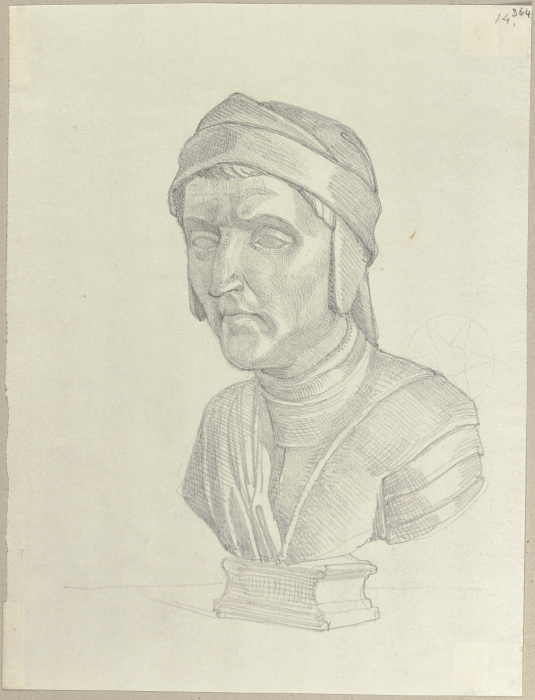 Eine Mamorbüste von einem gewissen Cavaliere Antonio Gallus (Dante?) from Johann Ramboux