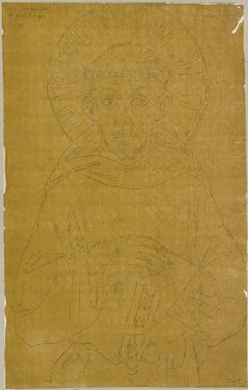 Franz von Assisi auf der Tafel gemalt, worauf der Heilige nach seinem Tode gewaschen wurde, von Giun