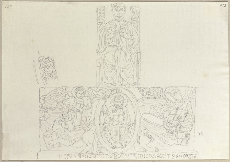 König David und Christus, Relief im Campo Santo zu Pisa from Johann Ramboux