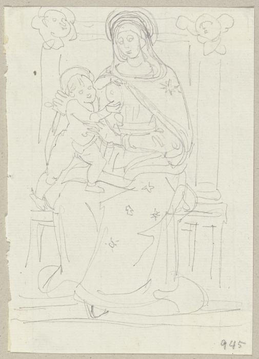 Maria mit Kind, Tafel in einer Kirche in Corneto Tarquinia from Johann Ramboux