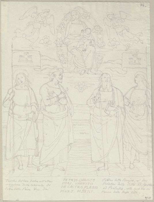 Nach einer Tafel hinter dem Hauptaltar der Kathedradel von Città della Pieve from Johann Ramboux