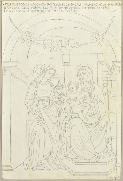 Thronende Madonna mit Kind und einer Heiligen in San Francesco in Cagli from Johann Ramboux