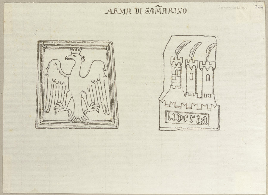 Wappen der Stadt und Republik San Marino etwa a. d. VIII Jahrhdt. from Johann Ramboux