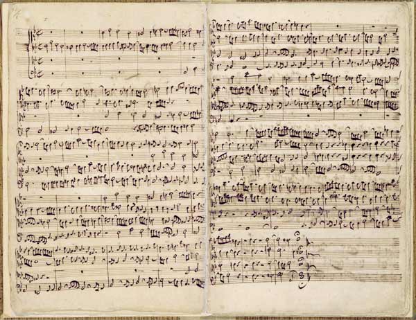 Pages from Score of the ''St. Matthew Passion'', 1727 (pen and ink on paper) from Johann Sebastian Bach