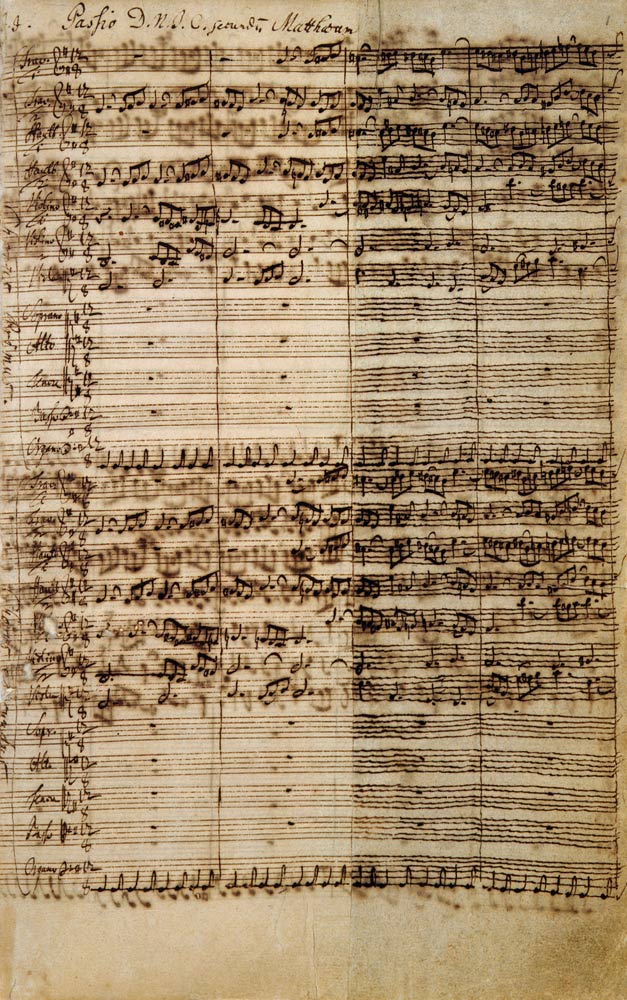 Passio Domini nostri J.C. secundum Evangelistam MATTHAEUM BWV 244, 1730s (pen on paper) from Johann Sebastian Bach