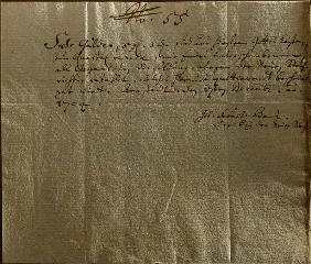 Remuneration Receipt, 17th December, 1704 (pen and ink on paper)