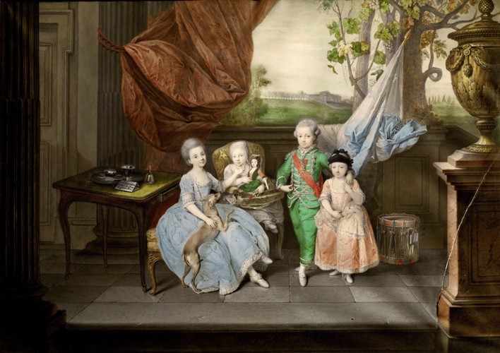 The children of Ferdinand of Parma (Louis, Carolina, Maria Antonia and Carlotta) from Johann Zoffani