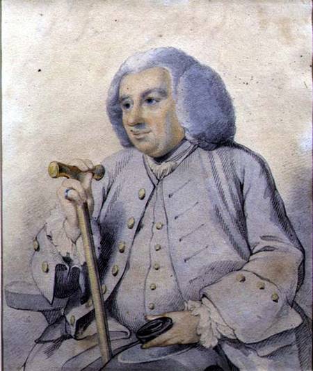 Sketch of the Portrait of Andrew Drummond (1688-1769) founder of the bank, killed at Culloden  on from Johann Zoffany