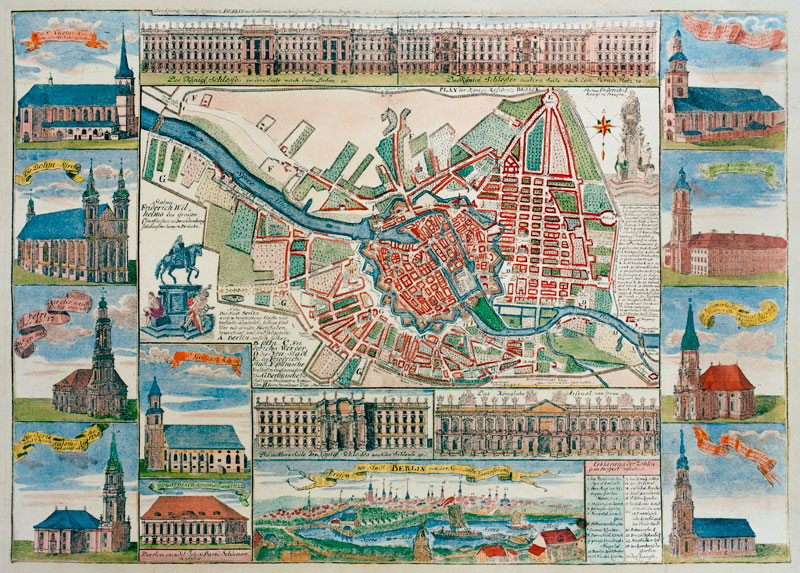 Berlin, town map 1749 from Johann David Schleuen