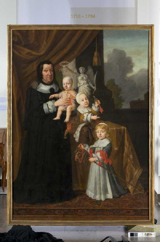 Sophie Eleonore von Sachsen, Landgräfin von Hessen-Darmstadt, als Witwe mit ihren Enkelsöhnen from Johann the Younger Spilberg