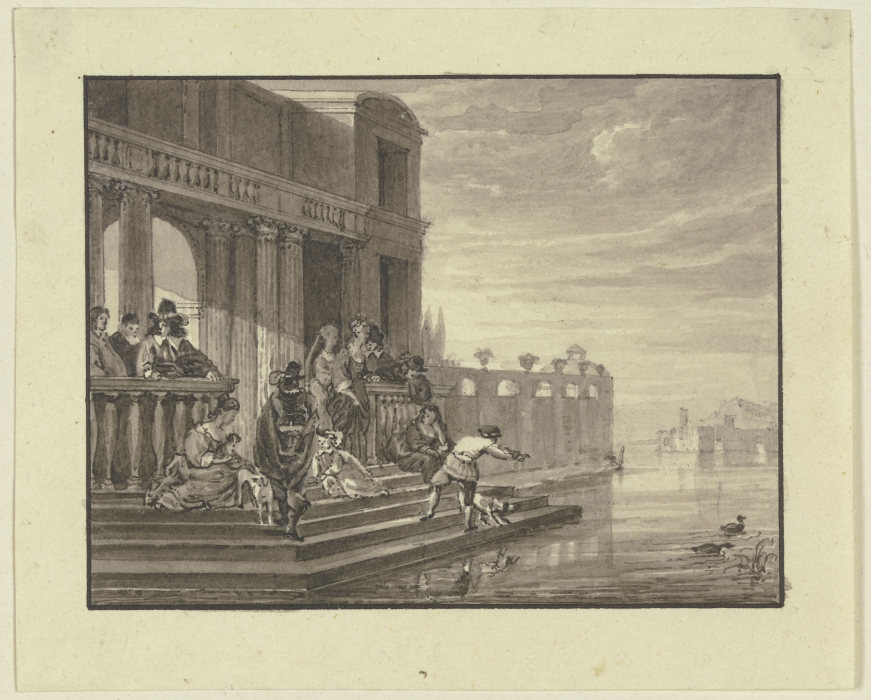 Szene an einem italienischen Palast from Johann Friedrich Morgenstern