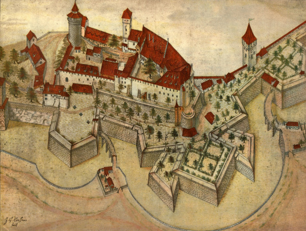Nuremberg , Castle from Johann Georg Erasmus