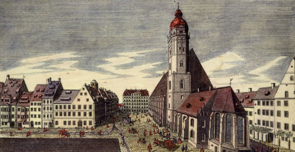 Leipzig, Thomaskirche, Engr.J.G.Schreiber from Johann Georg Schreiber