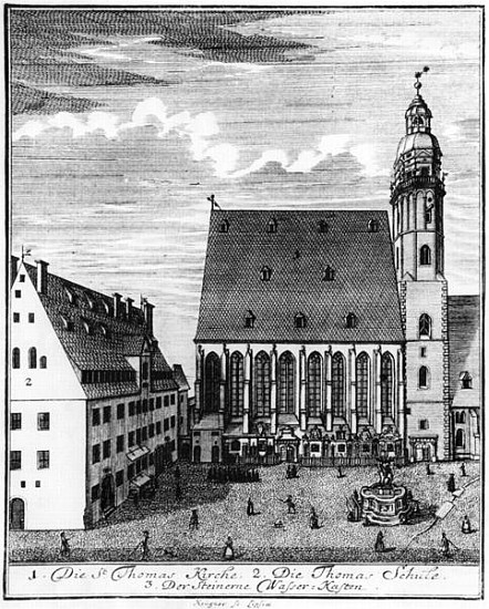 St. Thomas Church and School in Leipzig from Johann Gottfried Krugner