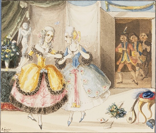 Characters from ''Cosi fan tutte'' from Johann Peter Mozart 1840Lyser