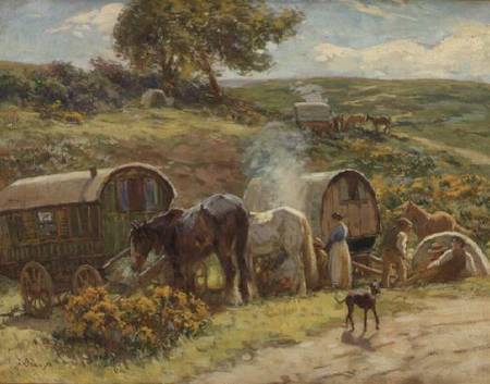A Gypsy Encampment (board) from John Atkinson