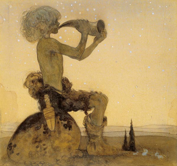 A Fairy Shepherd, 1910 (w/c on paper) from John Bauer