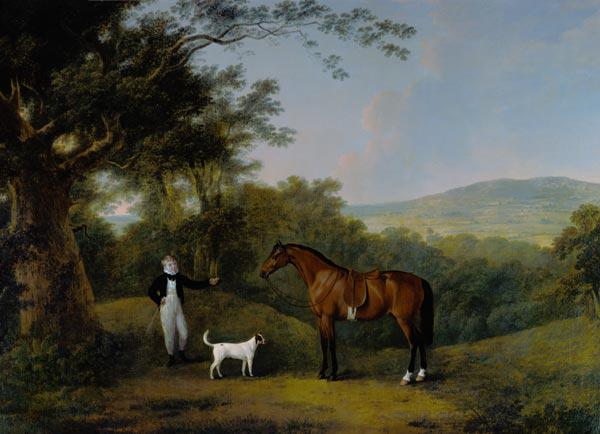 Portrait of a Boy, a Terrier and a Chestnut Pony