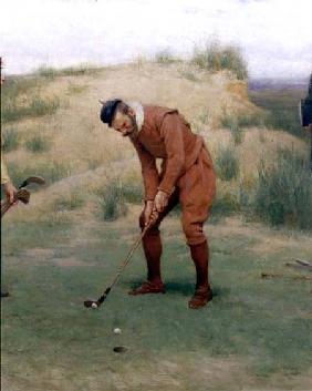 During the Time of the Sermonses, detail of the golfer