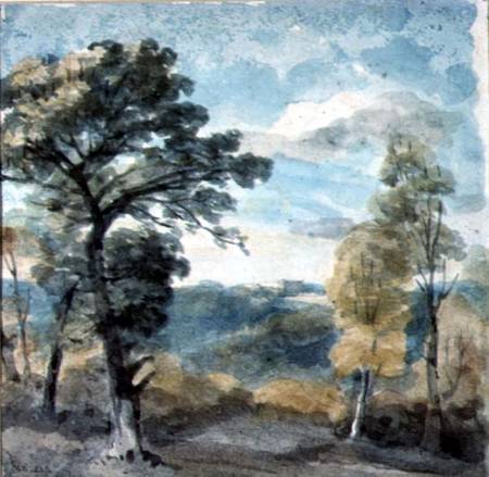 Landscape with Trees and a Distant Mansion from John Constable