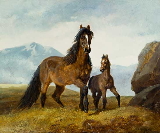 A Welsh Mountain Mare and Foal from John Frederick Herring d.Ä.