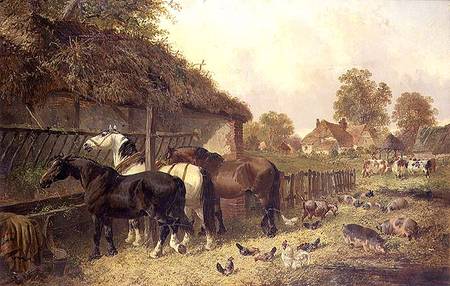 Three Horses at a Manger from John Frederick Herring d.J.